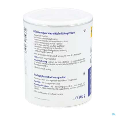 Sie sehen eine Packung Raab Magnesiumcitrat Pulver 200g, Produktbild: 08 Raab Magnesiumcitrat Pulver 200g, A-Nr.: 4363053 - 08