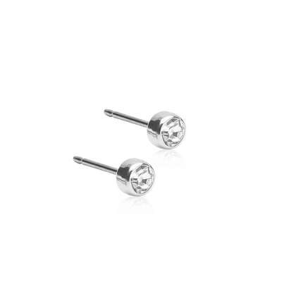 Sie sehen eine Packung Blomdahl Ohrstecker Bezel Silber Titan 4mm, Produktbild: 01 Blomdahl Ohrstecker Bezel Silber Titan 4mm, A-Nr.: 6020067 - 01