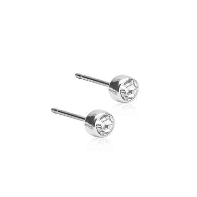 Sie sehen eine Packung Blomdahl Ohrstecker Bezel Silber Titan 5mm, Produktbild: 01 Blomdahl Ohrstecker Bezel Silber Titan 5mm, A-Nr.: 6020096 - 01