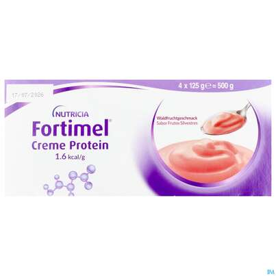 Sie sehen eine Packung Fortimel/creme Protein 125g Waldfrucht Becher 4st, Produktbild: 07 Fortimel/creme Protein 125g Waldfrucht Becher 4st, A-Nr.: 5894700 - 07