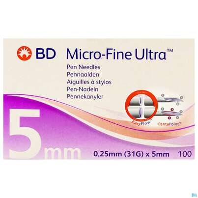 Injektionsspritzen U.zubeh. Insulin Bd Pen-nadel 5mm -tam 100st, A-Nr.: 4736933 - 01