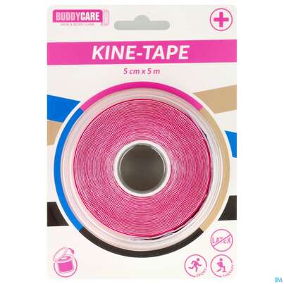 Tape Buddycare/med Kinesiologie Latexfrei 5cmx 5m Pink Rosa 1st, A-Nr.: 5845044 - 01