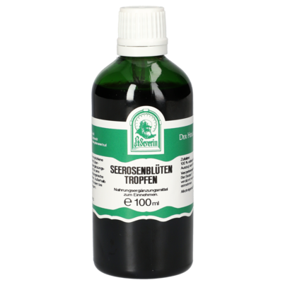 Sie sehen eine Packung SEEROSENBLÜTEN TROPFEN 100 ML, Produktbild: 01 SEEROSENBLÜTEN TROPFEN 100 ML, A-Nr.: 5853368 - 01