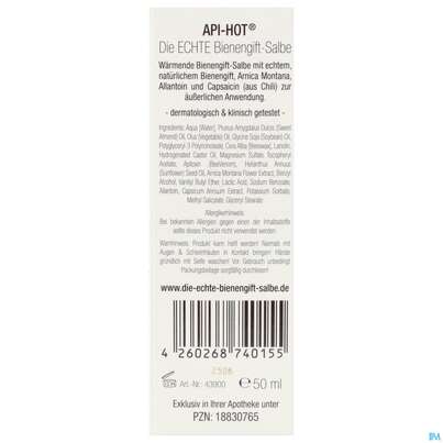 Bienengiftsalbe Salbe/hot Echte Bienengiftsalbe 50ml, A-Nr.: 5905881 - 04