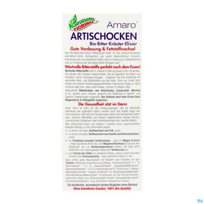 Artischocken Amaro Bitterkraeuter Bio Elixier Kraeuter Fruechte Alkoholfrei 330ml, A-Nr.: 3823699 - 03