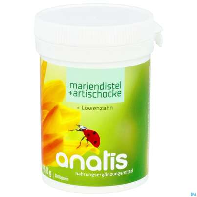 Sie sehen eine Packung Mariendistel Kapseln +artischocke Anatis 90st, Produktbild: 02 Mariendistel Kapseln +artischocke Anatis 90st, A-Nr.: 5071625 - 02