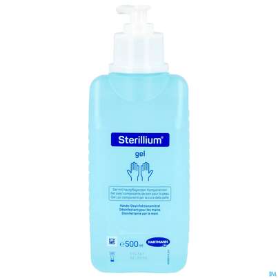 Sie sehen eine Packung Desinfektionsmittel Sterillium Hand Gel Mit Pumpe 500ml, Produktbild: 02 Desinfektionsmittel Sterillium Hand Gel Mit Pumpe 500ml, A-Nr.: 5969473 - 02
