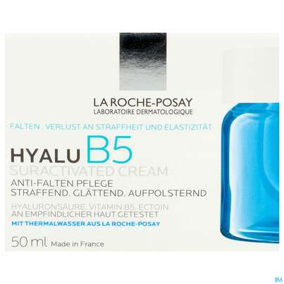 Sie sehen eine Packung La Roche Posay Hyalu B5 Gesicht Antifalten Creme 50ml, Produktbild: 01 La Roche Posay Hyalu B5 Gesicht Antifalten Creme 50ml, A-Nr.: 5976728 - 01