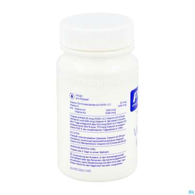 Sie sehen eine Packung Pure Encapsulations Kapseln Vitamin K+d Skd3a 30st, Produktbild: 05 Pure Encapsulations Kapseln Vitamin K+d Skd3a 30st, A-Nr.: 5907762 - 05