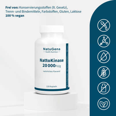 Sie sehen eine Packung NatuGena NattoKinase 2000 Kapseln, Produktbild: 03 NatuGena NattoKinase 2000 Kapseln, A-Nr.: 5699453 - 03