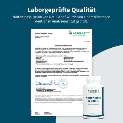 Sie sehen eine Packung NatuGena NattoKinase 2000 Kapseln, Produktbild: 08 NatuGena NattoKinase 2000 Kapseln, A-Nr.: 5699453 - 08
