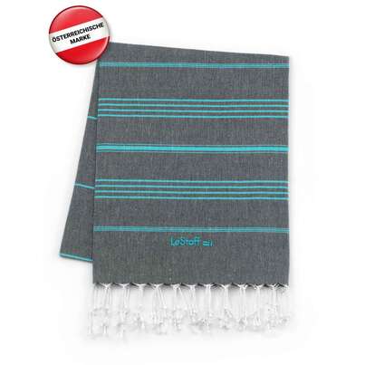 LeStoff Hamamtuch Anthrazite-Aqua, A-Nr.: 5839859 - 02