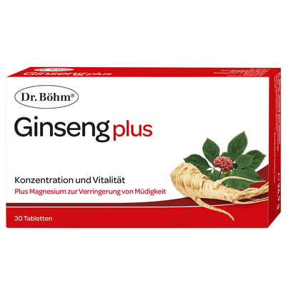 Sie sehen eine Packung Dr. Böhm Ginseng plus, Produktbild: 01 Dr. Böhm Ginseng plus, A-Nr.: 2159710 - 01