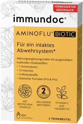 Sie sehen eine Packung immundoc® AMINOFLU®, Produktbild: 01 immundoc® AMINOFLU®, A-Nr.: 5184134 - 01