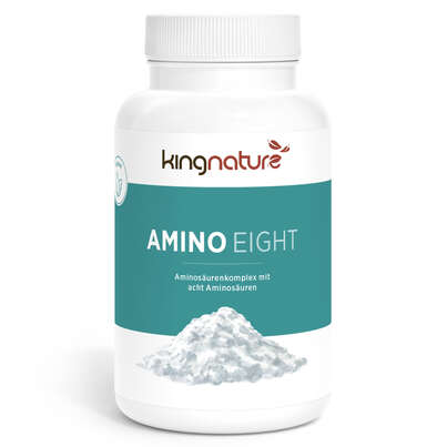 Sie sehen eine Packung KINGNATURE Amino Eight Tabl 500 mg Ds 240 Stk, Produktbild: 01 KINGNATURE Amino Eight Tabl 500 mg Ds 240 Stk, A-Nr.: 5163830 - 01