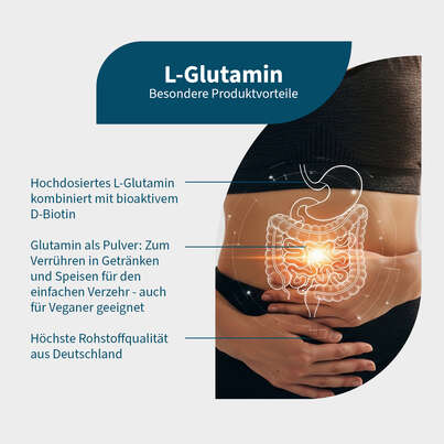 Sie sehen eine Packung NatuGena L-Glutamin Pulver, Produktbild: 02 NatuGena L-Glutamin Pulver, A-Nr.: 5404305 - 02