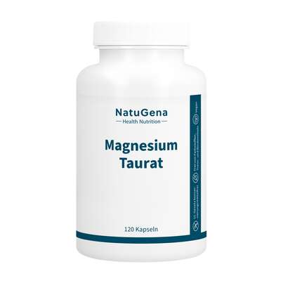 Sie sehen eine Packung NatuGena Magnesium-Taurat Kapseln, Produktbild: 01 NatuGena Magnesium-Taurat Kapseln, A-Nr.: 5815020 - 01