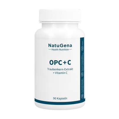 Sie sehen eine Packung NatuGena OPC+C Kapseln, Produktbild: 01 NatuGena OPC+C Kapseln, A-Nr.: 5404452 - 01