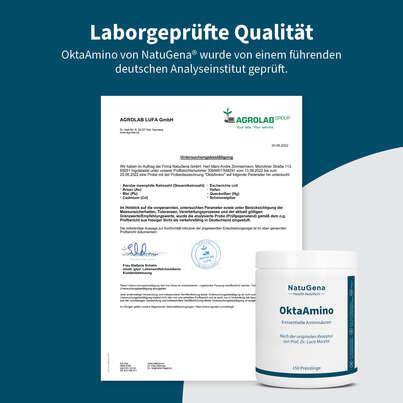 Sie sehen eine Packung NatuGena OktaAmino Presslinge, Produktbild: 07 NatuGena OktaAmino Presslinge, A-Nr.: 5178317 - 07
