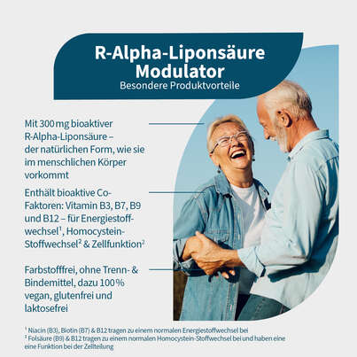 Sie sehen eine Packung NatuGena R-Alpha-Liponsäure Modulator Kapseln, Produktbild: 02 NatuGena R-Alpha-Liponsäure Modulator Kapseln, A-Nr.: 5847250 - 02
