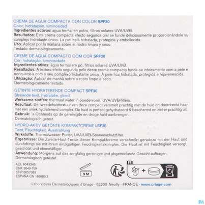 Uriage Hydro-aktiv Getoente Kompaktcreme Spf30 10g, A-Nr.: 5618360 - 05