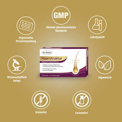 Sie sehen eine Packung Dr. Böhm Haarstruktur Premium Wirkkomplex, Produktbild: 05 Dr. Böhm Haarstruktur Premium Wirkkomplex, A-Nr.: 6028146 - 05