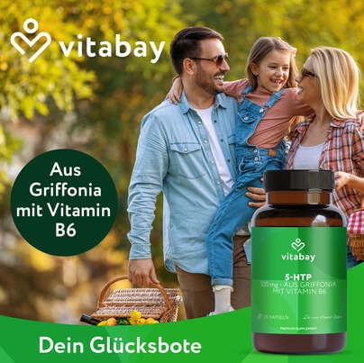 Vitabay 5-HTP - 100 mg aus Griffonia mit Vitamin B6, A-Nr.: 6048999 - 02
