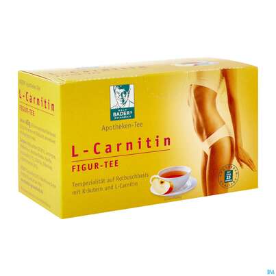 Sie sehen eine Packung l-carnitin Baders Aktiv Tee Beutel 20st, Produktbild: 02 l-carnitin Baders Aktiv Tee Beutel 20st, A-Nr.: 3080689 - 02