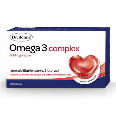 Sie sehen eine Packung Dr. Böhm Omega 3 complex, Produktbild: 01 Dr. Böhm Omega 3 complex, A-Nr.: 4733573 - 01