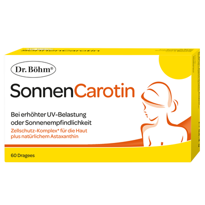 Sie sehen eine Packung Dr. Böhm SonnenCarotin, Produktbild: 01 Dr. Böhm SonnenCarotin, A-Nr.: 2866235 - 01