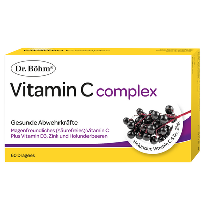 Sie sehen eine Packung Dr. Böhm Vitamin C complex, Produktbild: 01 Dr. Böhm Vitamin C complex, A-Nr.: 3818155 - 01