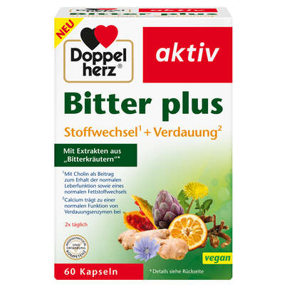 Sie sehen eine Packung Doppelherz Bitter plus, Produktbild: 01 Doppelherz Bitter plus, A-Nr.: 5955703 - 01