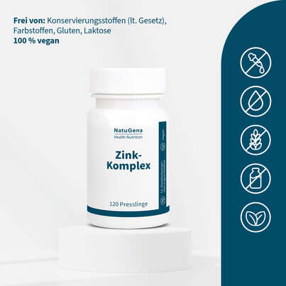 Sie sehen eine Packung NatuGena Zink-Komplex Presslinge, Produktbild: 03 NatuGena Zink-Komplex Presslinge, A-Nr.: 5404328 - 03