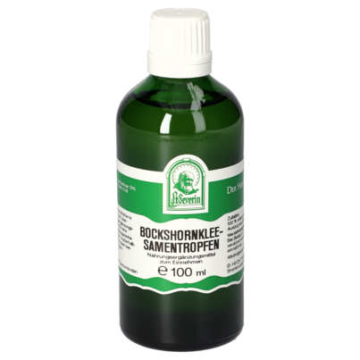 Sie sehen eine Packung BOCKSHORNKLEESAMEN TROPFEN 100 ML, Produktbild: 01 BOCKSHORNKLEESAMEN TROPFEN 100 ML, A-Nr.: 4485201 - 01