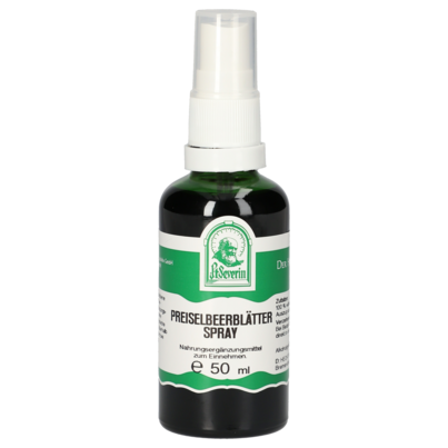 Sie sehen eine Packung PREISELBEERBLÄTTER SPRAY 50 ML, Produktbild: 01 PREISELBEERBLÄTTER SPRAY 50 ML, A-Nr.: 5471448 - 01