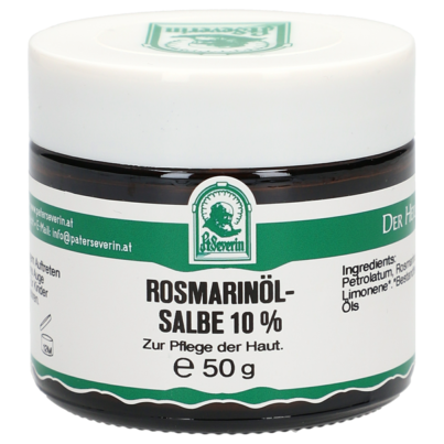 Sie sehen eine Packung ROSMARINÖLSALBE 10% 50 G, Produktbild: 01 ROSMARINÖLSALBE 10% 50 G, A-Nr.: 5072470 - 01