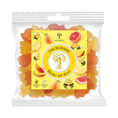 Sie sehen eine Packung Naschlabor Fruchtgummi Biene mit Herz 150g, Produktbild: 01 Naschlabor Fruchtgummi Biene mit Herz 150g, A-Nr.: 5424526 - 01