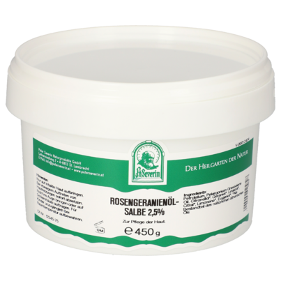 Sie sehen eine Packung ROSENGERANIENÖLSALBE 450 G, Produktbild: 01 ROSENGERANIENÖLSALBE 450 G, A-Nr.: 5901676 - 01