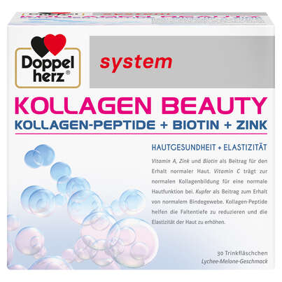 Sie sehen eine Packung Doppelherz system KOLLAGEN BEAUTY, Produktbild: 01 Doppelherz system KOLLAGEN BEAUTY, A-Nr.: 4766176 - 01