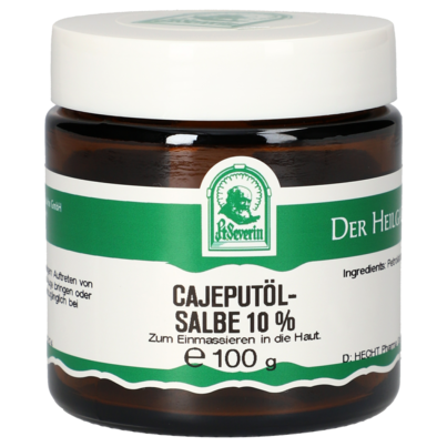 Sie sehen eine Packung CAJEPUTÖL SALBE 10% 100 G, Produktbild: 01 CAJEPUTÖL SALBE 10% 100 G, A-Nr.: 4946553 - 01