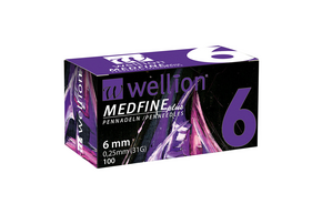 WELL106 Wellion MEDFINE plus Pennadeln, 6 mm, 100 Stück, A-Nr.: 3480070 - 01