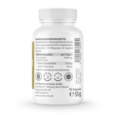 Zeinpharma Granatapfel Extrakt 500 mg Kapseln, A-Nr.: 3874627 - 03