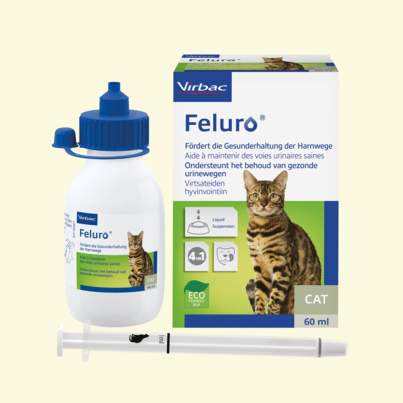 Sie sehen eine Packung Feluro - Diätergänzungsfuttermittel für Katzen, Produktbild: 03 Feluro - Diätergänzungsfuttermittel für Katzen, A-Nr.: 5422094 - 03