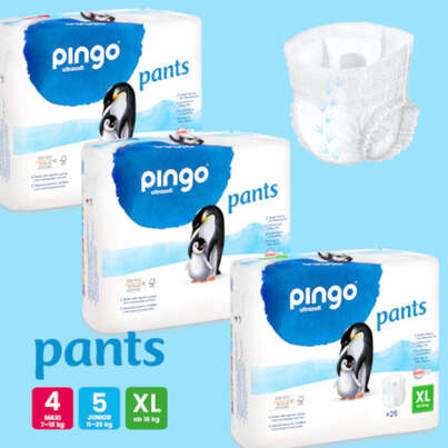Sie sehen eine Packung Bio Windeln Nr.6 XL 13-18 Kg Pinguin – Pingo Swiss, Produktbild: 02 Bio Windeln Nr.6 XL 13-18 Kg Pinguin – Pingo Swiss, A-Nr.: 4846917 - 02
