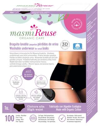 Bio Inkontinenz Maxislip - High Waist - Größe L - Schwarz - MASMI, A-Nr.: 5777087 - 01