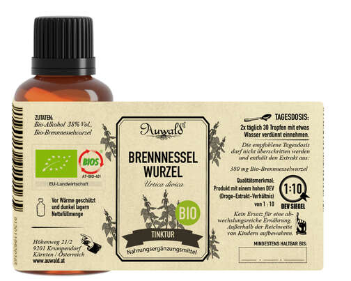 Auwald® - Brennnesselwurzel BIO Tropfen (Auszug, Extrakt, Essenz), A-Nr.: 5709602 - 04