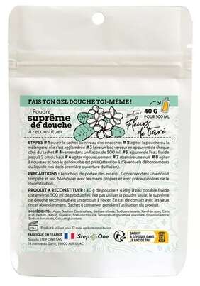 Duschgel in Pulverform Fleurs de Tiaré StepOne 40gr = 500ml, A-Nr.: 5838096 - 01