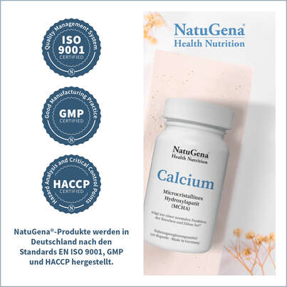 Sie sehen eine Packung NatuGena Calcium Kapseln, Produktbild: 05 NatuGena Calcium Kapseln, A-Nr.: 5404191 - 05