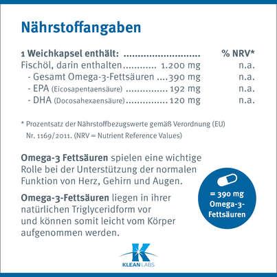 Depa Marine Lipid Concentrate Omega-3 Klean Labs Weichkapseln, A-Nr.: 5598255 - 08
