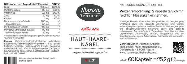 MARIEN HAUT HAARE NÄGEL, 60 Kapseln, A-Nr.: 8058849 - 03